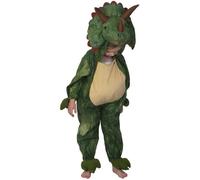 Déguisement de Triceratops - Enfant - Combinaison avec cagoule et queue - Vert - Matière ininflammable 3-4 ans