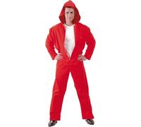 FIESTAS GUIRCA | Costume de Prisonnier Adulte (48-50/M) - Capuche et Combinaison - Costumes de Prisonnier et Voleur pour Halloween, Carnaval et Fêtes de Cinéma - Idéal pour Adultes - Rouge