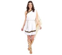 Deguisetoi Déguisement déesse romaine femme - tunique, cape, ceinture, coiffe - M Doré