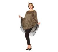 Déguisement - DEGUISE TOI - Poncho Charleston doré pour femmes - Polyester et sequins