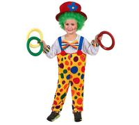 Déguisement clown enfant - 173838 - Salopette et chapeau inclus - Multicolore 7-9 ans