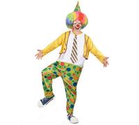 Deguisetoi Déguisement clown festif homme Combinaison et chapeau Coloré Taille unique (42) Carnaval