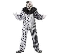 Déguisement - Déguisement clown monstrueux noir et blanc adulte L