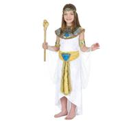 DEGUISE TOI - Déguisement egyptienne fille - Robe - Collerette - 2 Brassards - Bandeau - Ceinture - L 10-12 ans (130-140 cm) - Doré - Déguisements enfants - 100% Polyester - Lavage à la main -