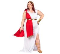 DEGUISE TOI - Déguisement grande taille déesse romaine à drapé femme - Tunique - Ceinture - XXL - Blanc - Déguisements adultes - 100% polyester - Laver à la main - Carnaval