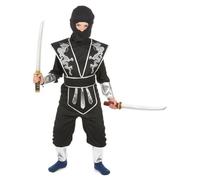 Déguisement - Déguisement ninja noir et argenté garçon 4-6 ans