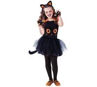 Déguisement - Déguisement petit chat noir avec accessoires fille - 5-7 ans - Tutu en tulle - Ensemble complet 3-4 ans