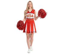 Déguisement - Déguisement pompom girl USA rouge femme M
