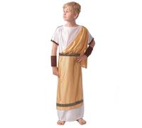 DEGUISE TOI - Déguisement romain or garçon - Robe - Serre tête - Poignets - M 7-9 ans (120-130 cm) - Doré - Déguisements enfants - - Laver à la main - Carnaval