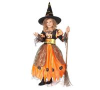 Déguisement - Déguisement sorcière orange fille Halloween 4-6 ans