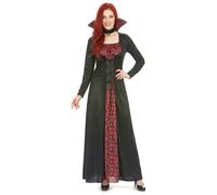 Deguisetoi Déguisement vampire élégant femme – Robe col – Noir M/L – 100% polyester – Halloween