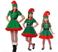 Déguisement d'elfe pour fille, femme, homme, enfant, costume de lutin de Noël avec ceinture, bonnet et bas pour adulte et enfants pour la Saint Patrick, jour et cosplay