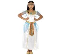 Déguisement Deluxe de Cléopâtre - Smiffy's - Pour Filles - Blanc, doré & bleu - Enfant S