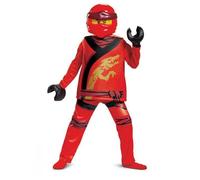 Déguisement Deluxe Kai Ninjago Legacy - Lego Enfant - Taille: 5 - 6 Ans (109 - 126 Cm)) Rouge