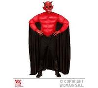 W WIDMANN MILANO Party Fashion - Costume diable, débardeur avec cape, démon, déguisement Halloween