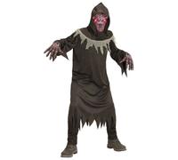 Déguisement démon enfant - Marque inconnue - Tunique, gants et masque - Effets lumineux - Noir 14-16 ans