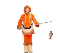 Mom Eskimo Girl Costume Orange 7-9 Years