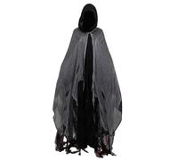 Déguisement D'Halloween, Costumes De Cape D'Halloween, Cape De Sorcière D'horreur, Cape Fantôme D'Halloween, Cape À Capuche Pour Jeu, Costume De Cape De Sorcière Pour Hommes Et Femmes (Noir)