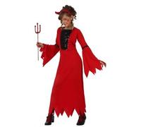 Déguisement Diablesse À Paillettes Enfant Halloween - Taille: 10-12 Ans (145-160 Cm) Rouge