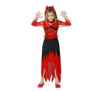 Déguisement Diablesse Enfant Halloween 10-12 Ans (145-160 Cm) Rouge