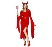 W WIDMANN MILANO Party Fashion - Costume Diable, robe, cornes de diable, démon, Satan, Halloween, déguisements de carnaval