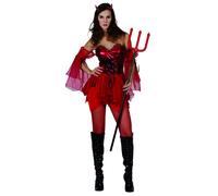 DEGUISE TOI - Déguisement diablesse femme - Robe - Cornes - XL - Rouge - Déguisements adultes - 100% Polyester - Laver à la main - Halloween-carnaval