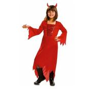 Déguisement diablesse rouge - MARQUE - Modèle - Robe rouge - Manches longues évasées - Serre-tête avec cornes 3-4 ans
