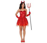 Déguisement Diablesse Séduction Éclat Femme Rouge, Bordeaux