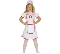Déguisement d'infirmière - Infirmière urgences fille 10/12 ans - Blanc bordure rouge - Robe et chapeau 10-12 ans