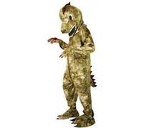 Deguisement dinosaure t rex vert adulte taille unique - combinaison masque integral - fete soiree - set costume et carte animal Vert