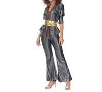 Deguisement Disco, Costume Hippie Femme pour Spectacle De Danse Jazz RéTro Et SoiréE Disco éLéGante Tenue De ScèNe InspiréE du Style Bar Et De La Mode