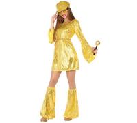 Déguisement disco doré à paillettes femme XS/S