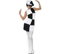 Déguisement Disco Femme Blanc Et Noir, Taille Small Multicolore