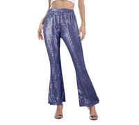 Deguisement Disco Femme Pantalon Disco Femme Noir Déguisement Année 70 Costume A Paillette Elephant Taille Haute Chic Vêtement Kpop Fille Baggy Hip Hop Et Elegant Stretch Rose Léger Large 12 Ans Doré