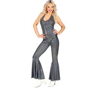 Déguisement Disco Groovy Femme Gris, Argent