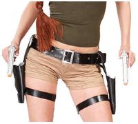 Déguisement Double Pistolet & Cuisse Étui Ensemble Tombeau Femme Lara Neuf Fg