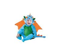 FIESTAS GUIRCA | Costume de Dragon Bébé (12-18 Mois) - Combinaison, Cagoule, Ailes et Queue - Costumes d'Animaux pour Halloween, Carnaval et Fêtes Costumées - Idéal pour Bébé Unisexe - Bleu et Orange