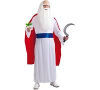 Fiestas Guirca Costume de druide adulte (48-50/M) - tunique, cape, ceinture, perruque - blanc/rouge