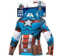 Rubie's Déguisement Captain America 301325, col vert, multicolore, L (7-8 ans)