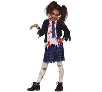 Déguisement Écoliere Zombie Bleue Fille - Taille: 7 À 9 Ans (125-135 Cm) Multicolore