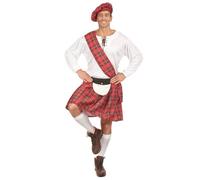 JADEO Déguisement écossais homme rouge et blanc XL 100% polyester intérieur L