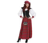 Déguisement Écossaise Robe Longue Femme Large Rouge