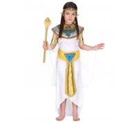 DEGUISE TOI - Déguisement egyptienne fille - Robe - Collerette - 2 Brassards - Bandeau - Ceinture - S 4-6 ans (110-120 cm) - Doré - Déguisements enfants - 100% Polyester - Lavage à la main -