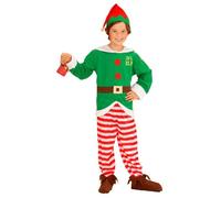 Déguisement Elfe Rayé Enfant Noël 4 À 5 Ans Vert