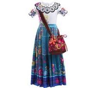 Déguisement Encanto Frusde Princesse Mirabel Robe Costume de Fête avec Sac - Bleu 120cm bleu G