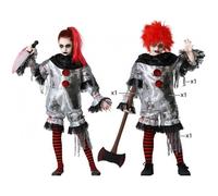 Déguisement Enfant - ATOSA - Clown Gris Méchant - Tissu Satiné - Idéal Halloween - 3 à 12 ans 8 ans