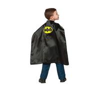 RUBIE'S DC officiel - BATMAN - Cape Noire officielle pour enfants - Taille unique - avec logo du super héros Batman et attache cordon à l'avant