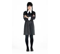 Déguisement enfant - CIAO - Mercredi Addams - Robe noire - Perruque tressée - Licence officielle 8-10 ans