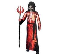 Déguisement enfant démon squelette - NO NAME - Squelette - Rouge/Blanc - Polyester 10-12 ans