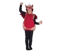 Déguisement enfant - Dragon PtitClown - Rouge - Combinaison à capuche - Ailes à l'arrière 5-6 ans